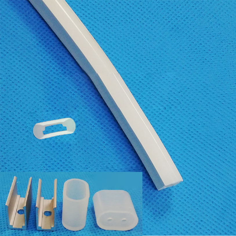 Silicone LED Diffuser Strip Waterproof For 8mm LED Lights Strips - 06*16mm 180° Both Side Emitting Silicone LED Diffuser Strip Waterproof For 8mm LED Lights Strips - 06*16mm 180° Both Side Emitting